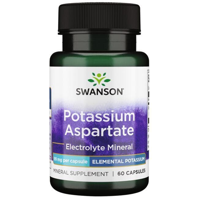 (SW1521)Potassium Aspartate - Elemental Potassium 99 mg 60 Caps