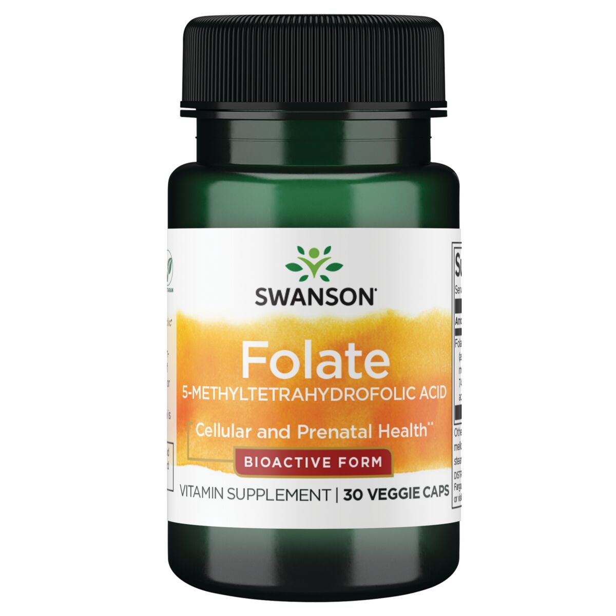 (SWU758)Swanson Folate 5-Methyltetrahydrofolic Acid - Bioactive Form 680 mcg Dfe 30 Veg Caps