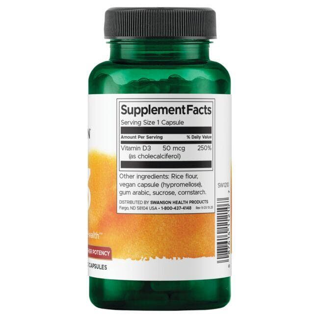 (SW1210)Vitamin D3 - Higher Potency 2,000 Iu (50 mcg) 250 Caps