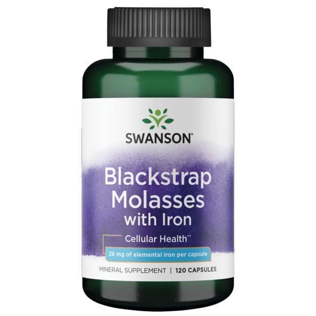 (SW1214)Blackstrap Molasses with Iron 29 mg 120 Caps