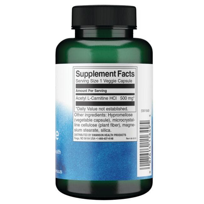 (SW1649)Acetyl L-Carnitine 500 mg 100 Veg Caps