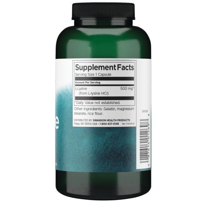 (SW269)L-Lysine - Free Form 500 mg 300 Caps