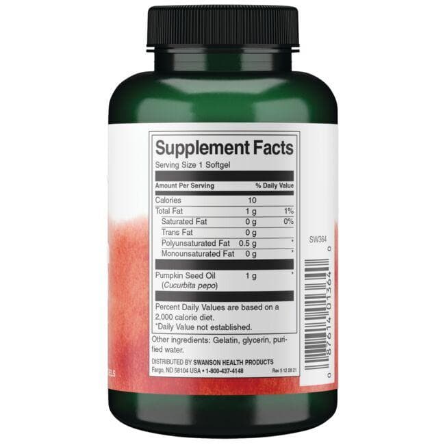(SW364)Pumpkin Seed Oil 1,000 mg 100 Sgels
