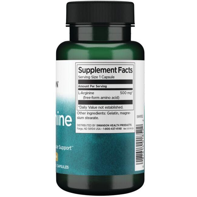 (SW852)L-Arginine 500 mg 100 Caps