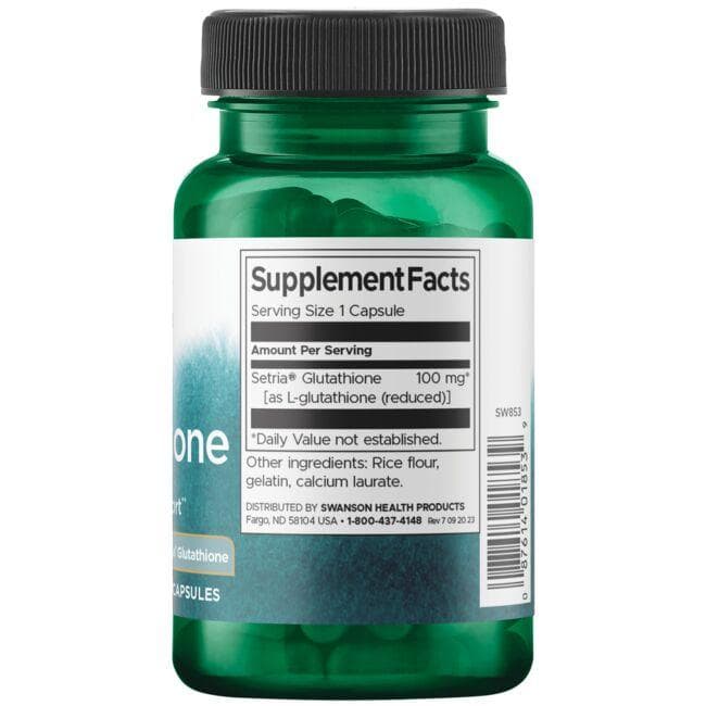 (SW853)L-Glutathione - Featuring Setria Glutathione 100 mg 100 Caps