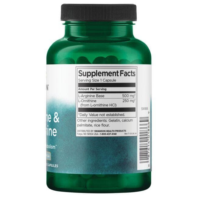 (SW866)L-Arginine & L-Ornithine 100 Caps