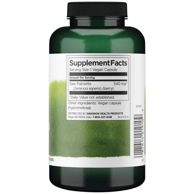(SW910)Swanson Full Spectrum Saw Palmetto 540 mg 250 Caps
