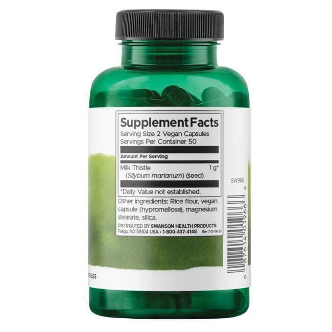 (SW966)Swanson Full Spectrum Milk Thistle 500 mg 100 Caps