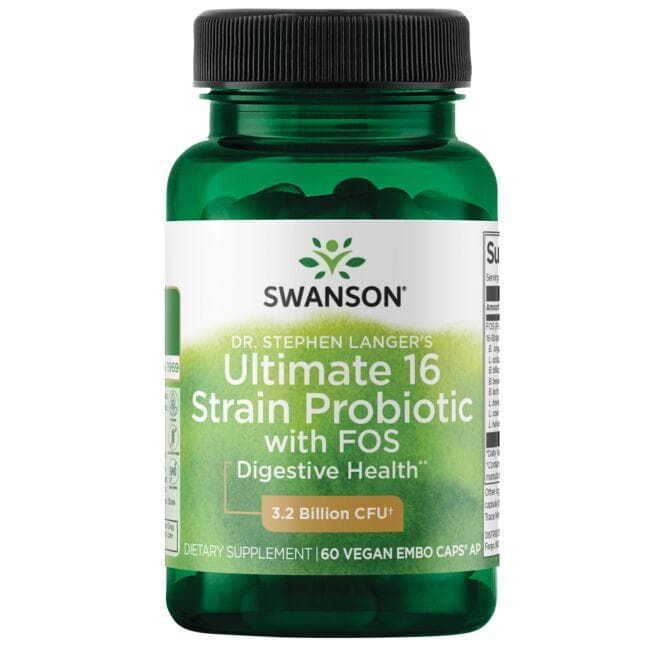 (SWA051)Dr. Stephen Langer's Ultimate 16 Strain Probiotic with Fos 3.2 Billion Cfu 60 Veg Caps