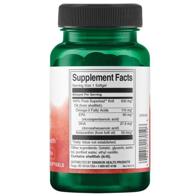 (SWE059)100% Pure Krill Oil 500 mg 60 Sgels