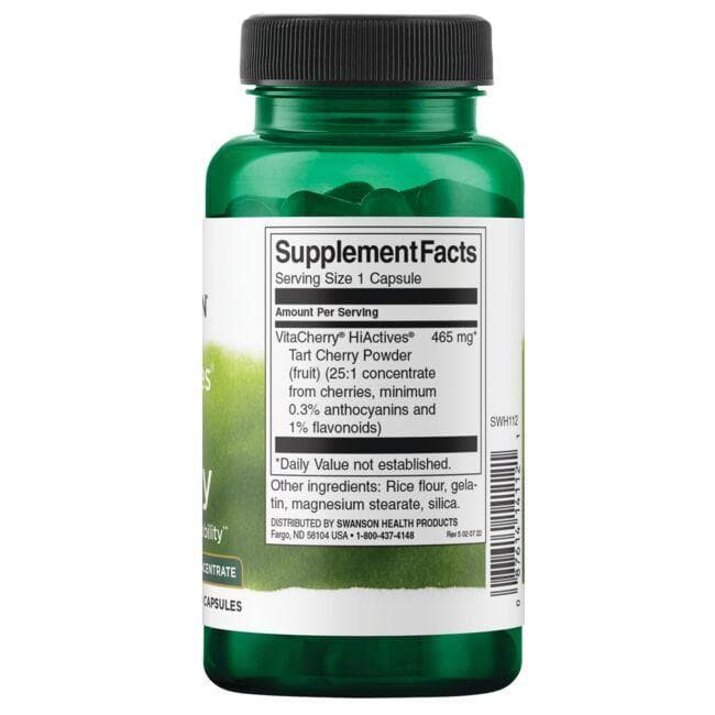 (SWH112)Swanson Hiactives Tart Cherry 465 mg 60 Caps
