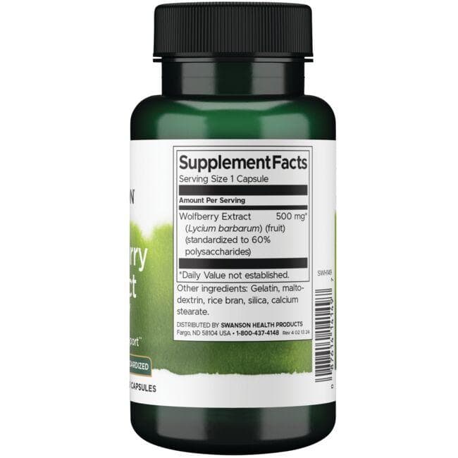 (SWH149)Goji Berry Extract Wolfberry - Standardized 500 mg 60 Caps