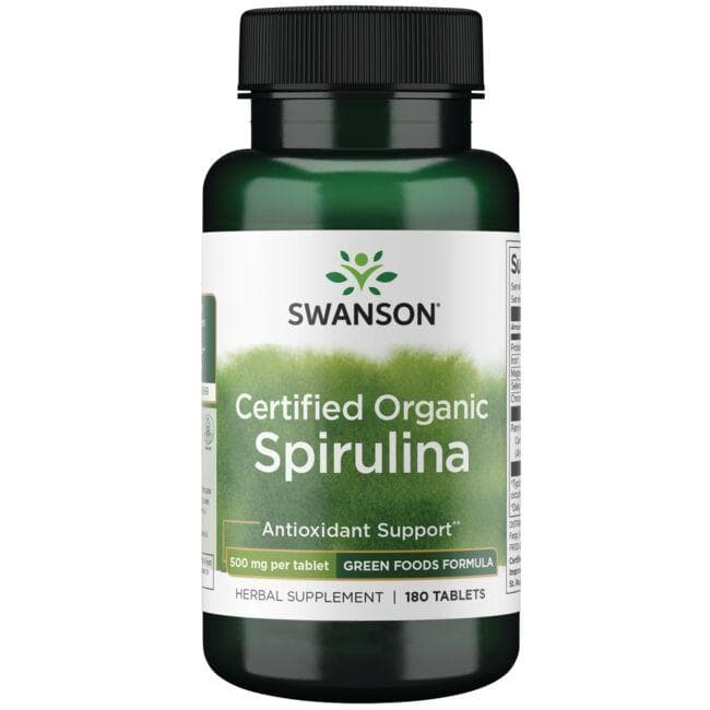 (SWR044)Certified Organic Spirulina 500 mg 180 Tabs