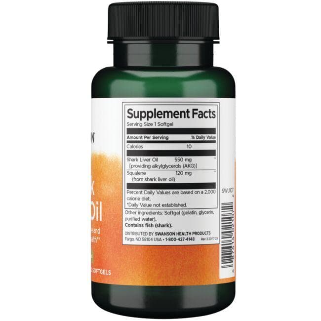 (SWU107)Shark Liver Oil 550 mg 60 Sgels
