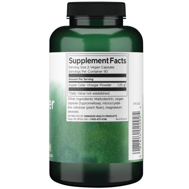 (SWU292)Apple Cider Vinegar - High Potency 625 mg 180 Caps