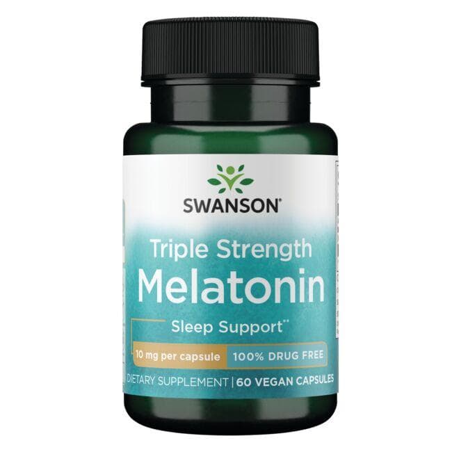 (SWU305)Triple Strength Melatonin - 100% Drug Free 10 mg 60 Caps