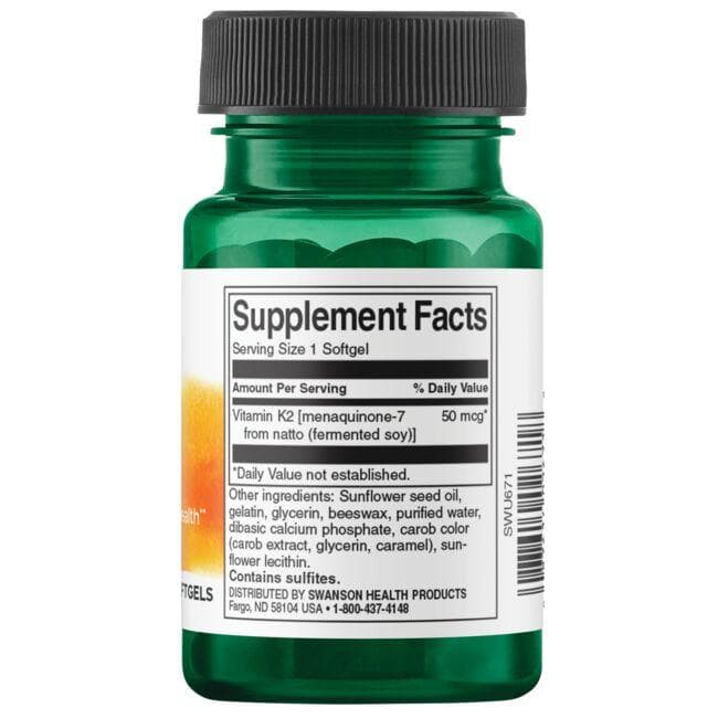 (SWU671)Vitamin K2 - Natural 50 mcg 30 Sgels